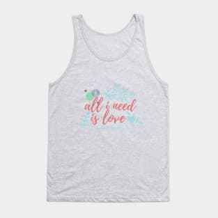 Text with blue branches adn dots Tank Top